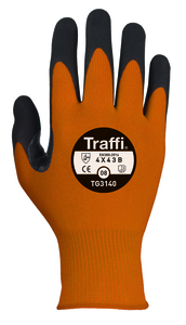 Size 10 TG3140-10 AMBER Nitrile Foam Palm Traffi Glove - Cut Level B